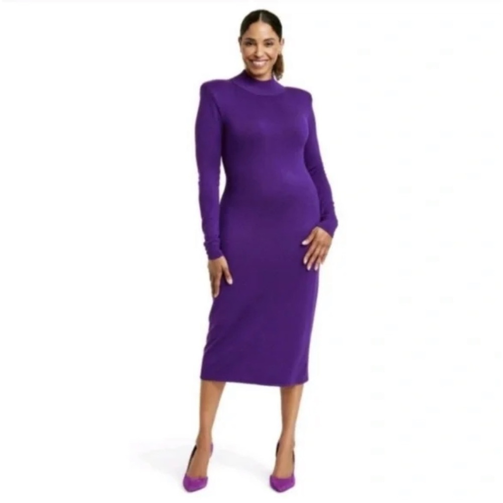 Chic Long Sleeve Purple Dress